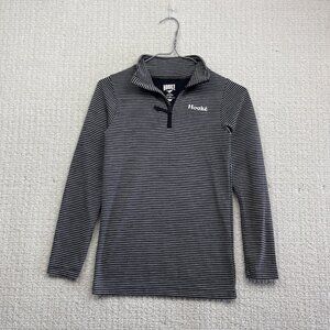 Hooké Pullover Half-Zip Mid Layer Fleece Boys 14 Striped White / Black Fishing